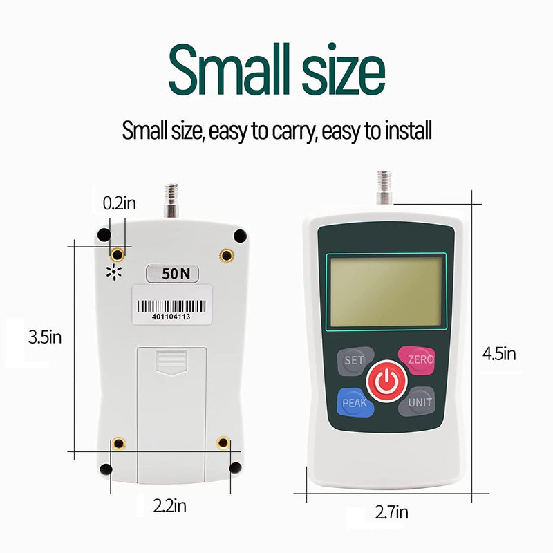 50N Digital Force Gauge Push and Pull Tester Meter with 4 Measurement Units N Kg Lb Oz, Automatic Backlight, Buzzer Alarm Function,1% Accuracy 50N