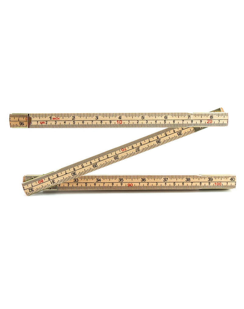 QWORK Folding Wood Rule, 2 Pack, 6FT 6 Inch Foldable Ruler with US and Metric Measurements for Carpenters