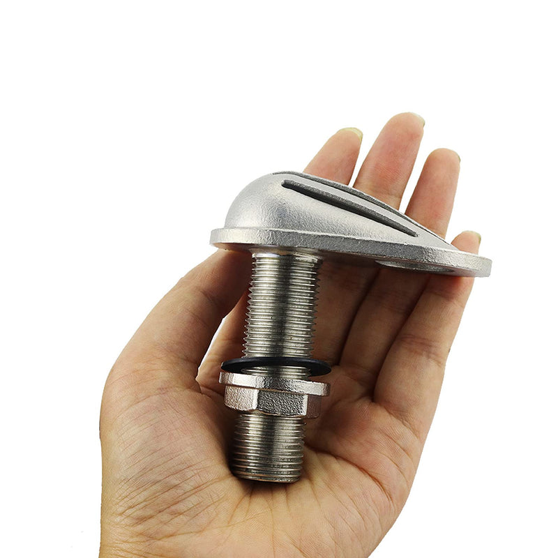 Stainless Steel 316 Marine Grade Boat Intake Strainer Threaded Thru-Hull Inlet Filter Scoop with Rubber Gaskets I.D. 1/2INCH/O.D.(4/5IN)