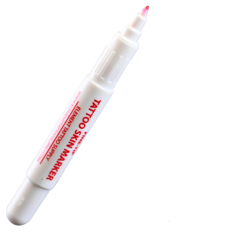 Body Marker Fine Tip Red Skin Pens for Tattoo Stencil Thin Line Precision Disposable for Stencil Dot Markings Body Piercing Microblading 5 Markers