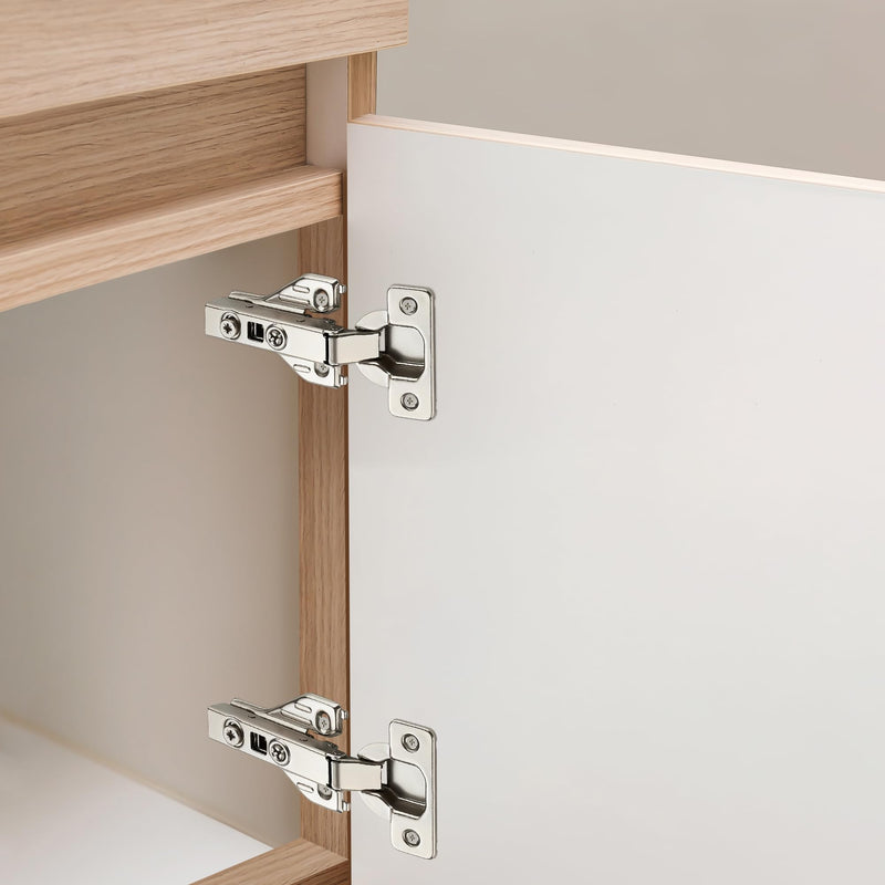 Ravinte 1 Pair 2 Packs Full Overlay Cabinet Door Hinges,105 Degree Adjustable Concealed Kitchen Cabinet Hinges Soft Close for Face Frame Cabinet