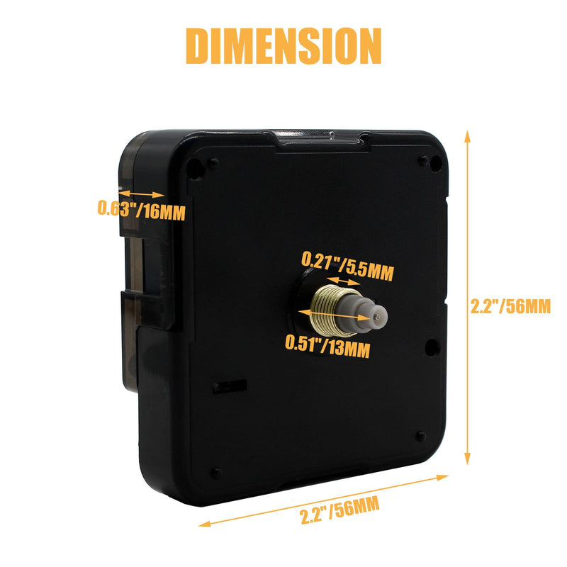 1pc Clock Mechanism Replacement, 13mm/0.51 Inch Shaft Length Wall Clock Mechanism, Quartz Clock Movement, DIY Silent Movement Mechanism Replacement (Thread: 0.21"/5.5mm)