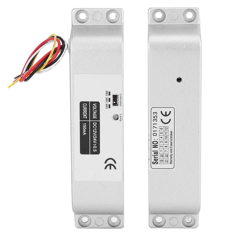 DC12V Electric Drop Bolt Lock, Electric Mortise Lock DC12V/24V Electric Bolt Lock Low Temperature 0/3/6s Delay Electronic Mortise Lock for Access Control System 4 Wires
