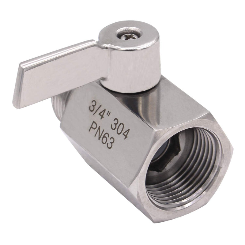 DERNORD NPT Ball Valve 3/4" NPT Famale x Male Thread with Stainless Steel 304 Handle(Pack of 2) 3/4 Inch Pack of 2