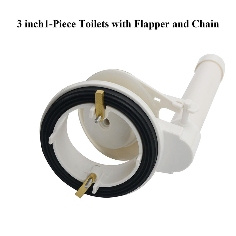 Toilet Flush Valve Replacement Kit, Universally for 3-Inch One-Piece Toilets, Includes Chain & Rubber Seal, Compatible with TOTO, American Standard, and Other WC Tank Repair Parts