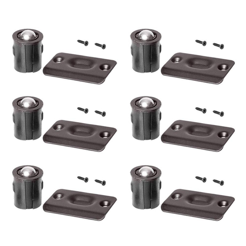 (6 Pack) Oil Rubbed Bronze Door Drive-in Ball Catch ORB with Strike Plate Premium Quality 6 Pack