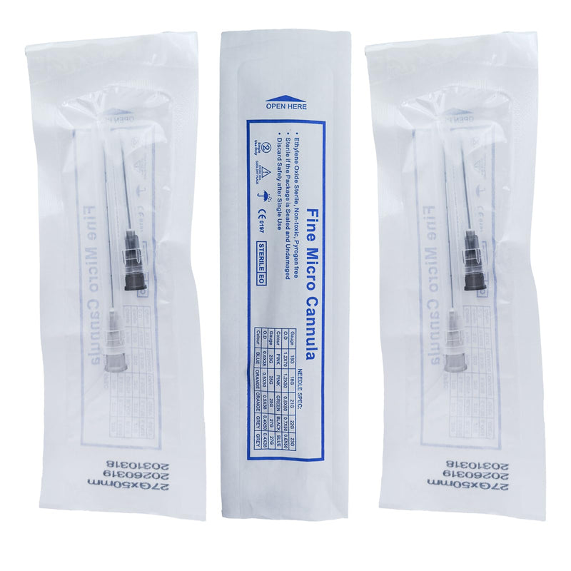 10pcs Professional Blunt Tips for Face Lifting,Individual Packaging for Lab and Veterinary (27G-50mm) 27G-50mm