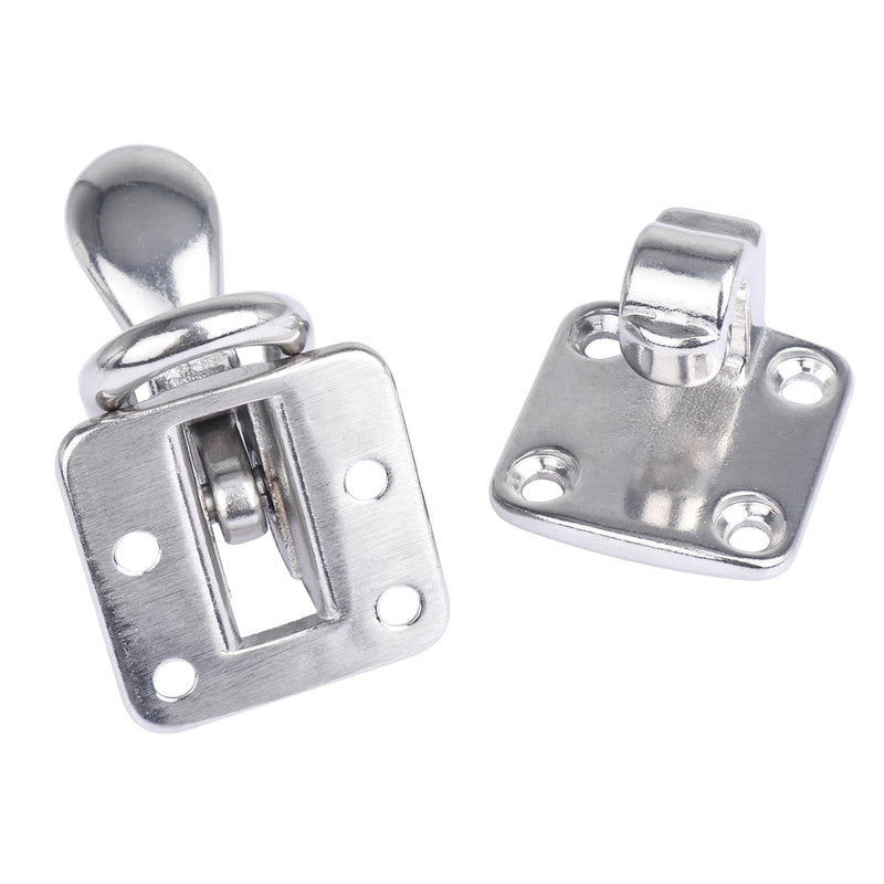 NovelBee 2pcs Stainless Steel Hold Down 90 Degree Clamp Locking Cam Latches,Anti-Rattle Latch Hasp for Boat Marine RV Caravan