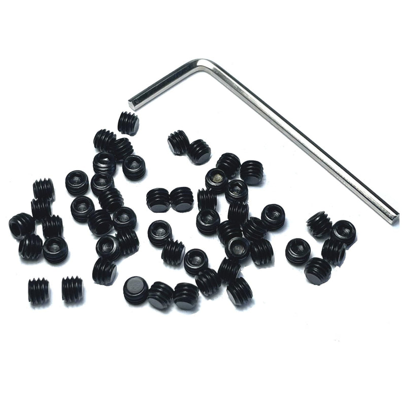 50pcs Set Screws M4 x 3mm 304 Stainless Steel Allen Head Hex Socket 4X3mm Set Screws Grub Hex Head Sockets with M2 Allen Wrench.(3mm Length)