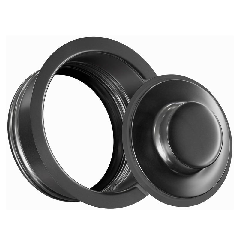 Garbage Disposal Flange, Gunmetal Black Garbage Disposal Drain Garbage Disposal Sink Flange and Stopper, Garbage Disposal Flange Plug for 3-1/2 Inch Drain Hole, Sink Flange and Stopper Gunmetal Black Stainless Steel
