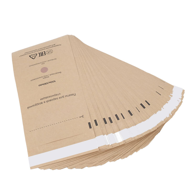 Pouch Self Sealing Pouch, Cleaning Bag for Nail Art Tool Dental Tool Disinfection, 100Pcs Nail Art Cleaning Bag Paper Bag 3.9x7.9in for Oral Nail Beauty