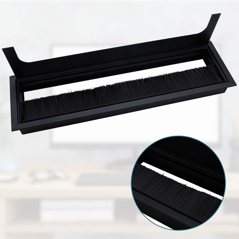 1 Pack Rectangle Hole Cover Square Cable Grommet 280x80mm Wire Cover for Management Computer Desk 280 x 80 mm