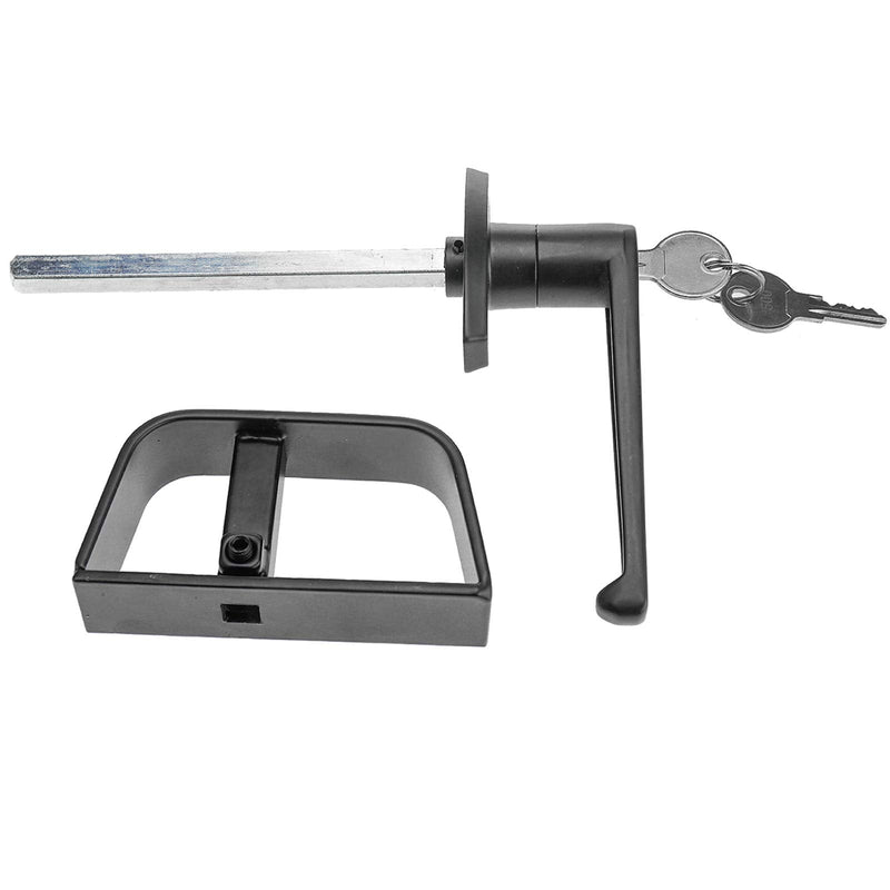 Shed Door Latch L-Handle Lock Kit with 2 Keys, 4-1/2" Stem Shed Lock Barn Door Lock Playhouse Lock & Chicken Coop Lock