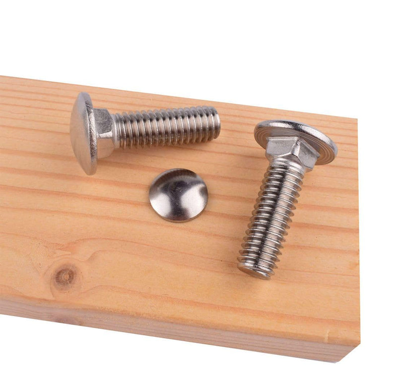 1/2-13 x 1" Carriage Bolts Screws, 18-8 Stainless Steel 304, Round Head, Square Neck, UNC Fully Machine Coarse Threaded,5Pcs 1/2-13 x 1" (5 PCS)