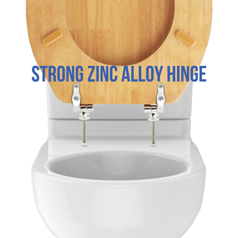Toilet Seat Hinges | Zinc Alloy Toilet Seat Hinges Replacement Parts with Bolts Nuts & Bumpers | for Bathroom Hotel Public Use | Easy Installation Fittings 1 Set Hinges and Self-Adhesive Bumpers