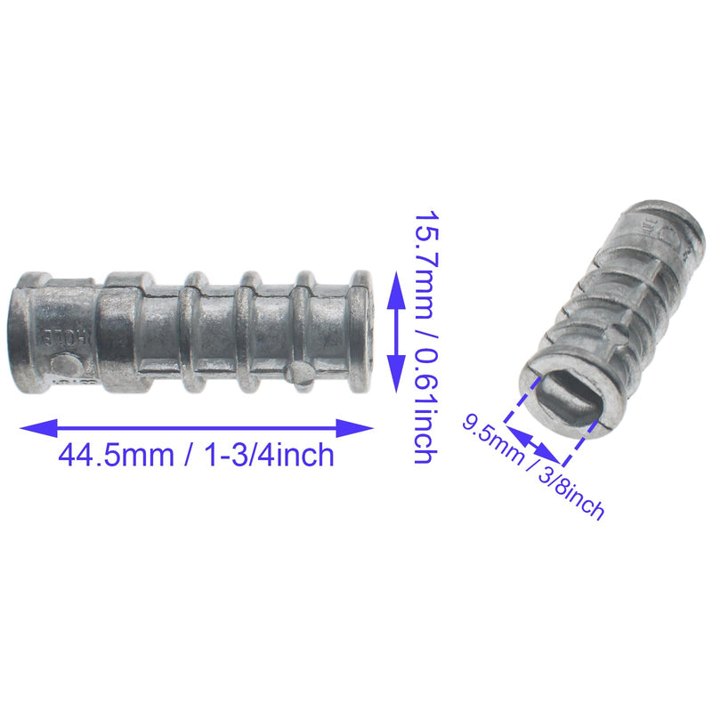 14 PCS Lag Shield Anchor 3/8 * 1-3/4" Short Lag Masonry Anchors Hole Zinc Alloy Lag Expansion Shields Suitable for Medium-Sized Concrete Projects