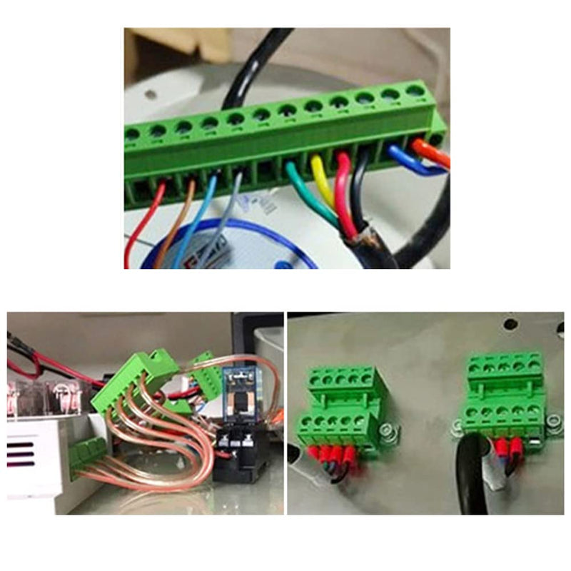 10Pcs 2-Pin 300V 8A 15EDGRK 3.81mm Pitch Screw Terminal Block Connector for 28-16AWG 3.81mm-2-Pin(10PCS)