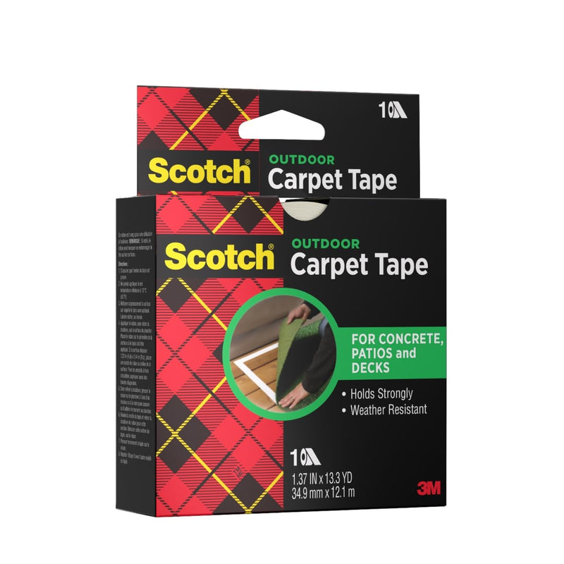 3M Scotch Double-Sided Carpet Tape 1.3 in x 40 ft Rolls - 3 Pack