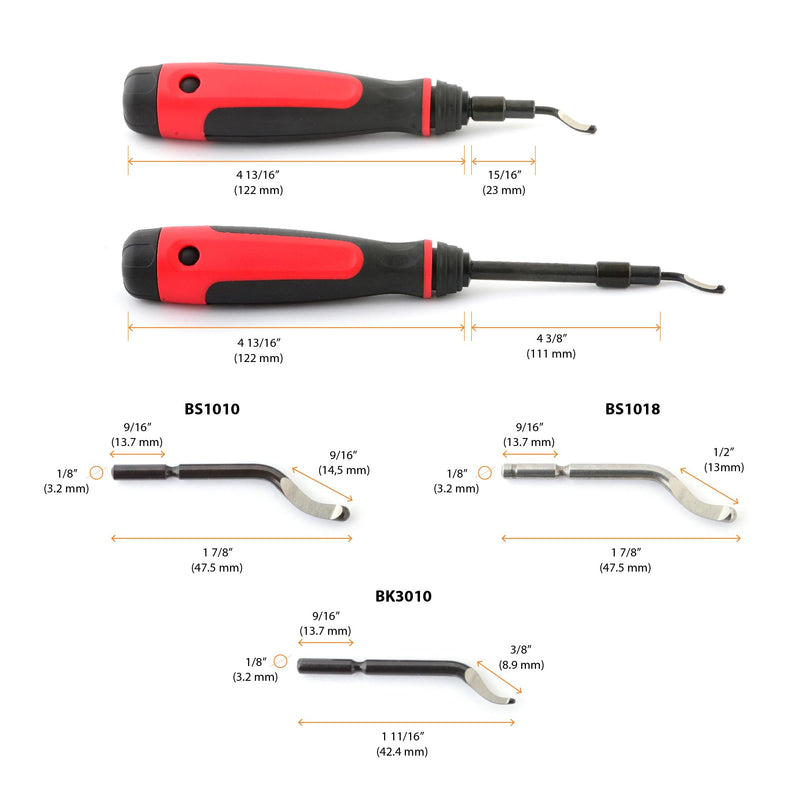 AFA Tooling - Extendable Neck Deburring Tool & Countersink Hand Reamer with 15 Extra Blades - Works on Resin, PVC Pipes, Copper, Plastic - Plumbing & 3D Printing Burr Removal Reamer Tool Long Reach Deburring & Reamer Kit