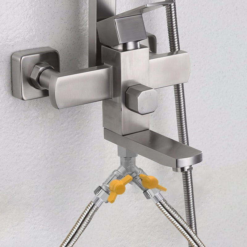 Joywayus Nickel Plated Brass G1/2" 3 Way Shower Diverter Valve, Y Shape Water Diverter Shut-Off Valve Adapter, for Shower Hose and Showerhead