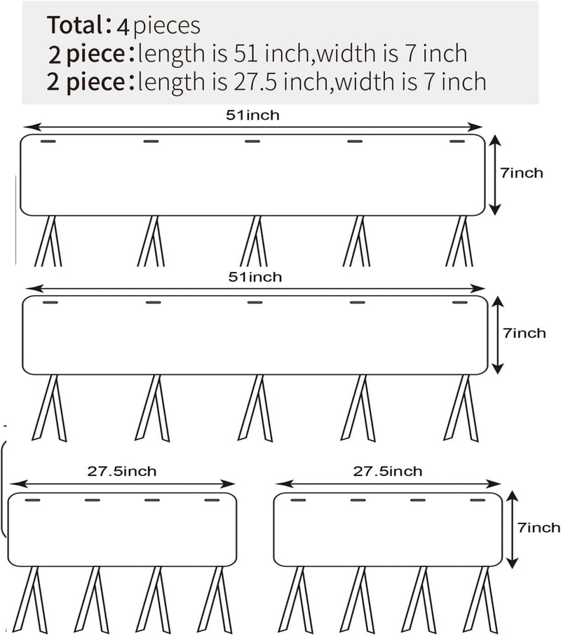 4 Pc Breathable Crib Rail Covers for Teething Mesh Corner Edge Protector Strip, Soft Furniture Guards, Reversible Guardrail Cover Protector for Boys Girls(White)