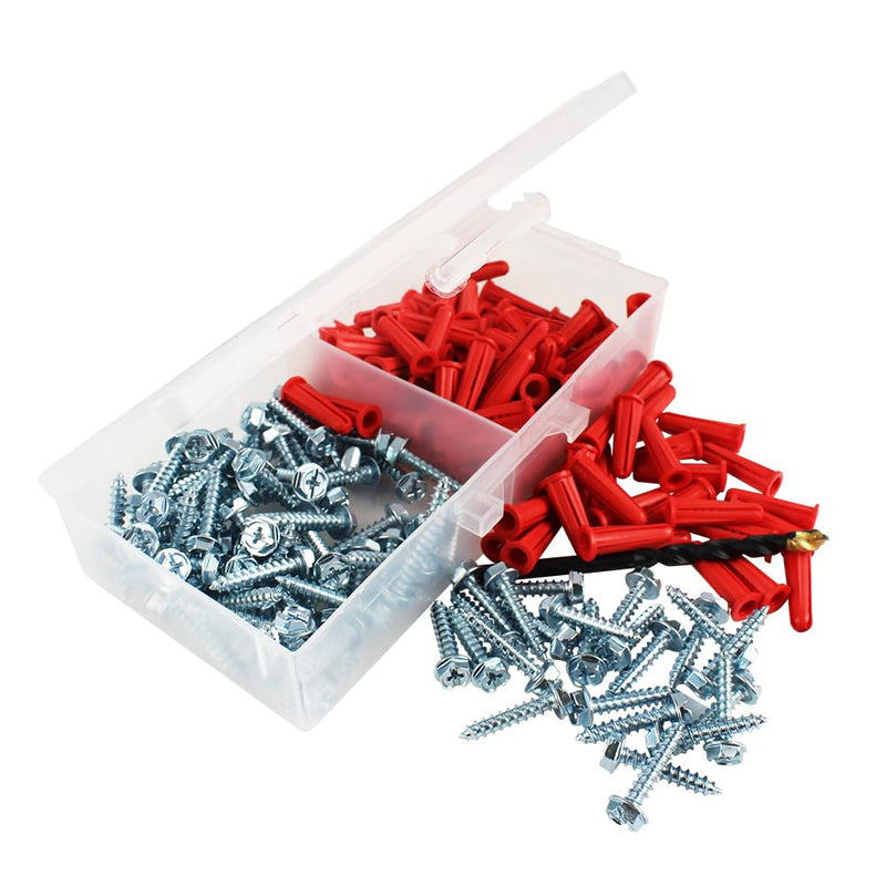 #10 x 1" Hex Washer Head/Conical Anchor Kit, 100