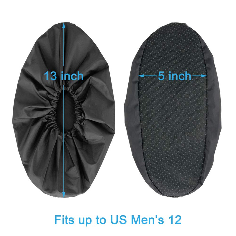Reusable Boot & Shoe Covers Water Resistant Non Skid and Washable for Real Estate Contractors to Keep Floors Carpets Footwear and Rooms Clean - 2 Pairs (Large, Black) Large