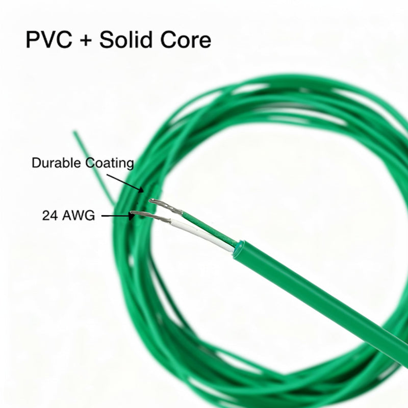 K-Type Thermocouple Wire AWG 24 Solid High Temp Braided Silicone Insulation (Up to 1370°C/2500°F) - 10 Yard Roll (9M) (354in/9m) 354in/9m