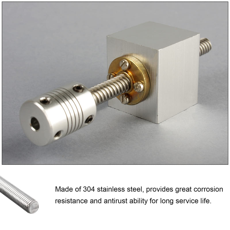 Fully Threaded Rod 304 Stainless Steel Right Hand Rod Bar Studs, [for Clamps and U-Bolts] - M12 x 500mm Male Threaded/Silver M12x500mm 1