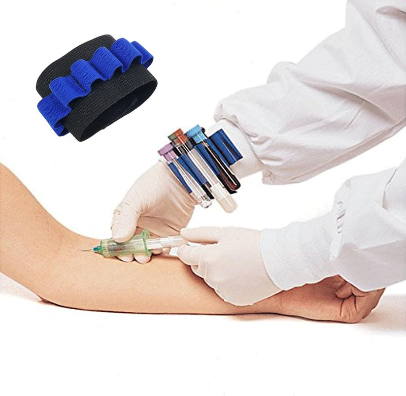 Phlebotomy Tube Holder Wristband 3PCS Holder Set, Blood Draw kit Tube Bracelet Strap Phlebotomy Tube wristband, Phlebotomy Accessories Hold 8 Phlebotomy Tubes, Blue