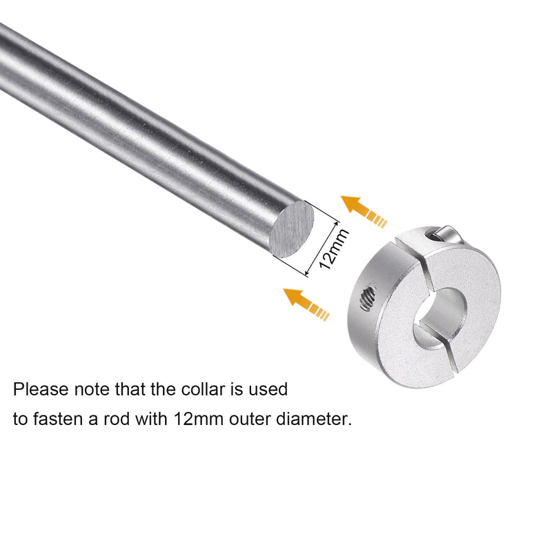 HARFINGTON 2pcs Double Split Shaft Collar for 12mm Shaft Set Screw Clamp-On Collars, 30mm OD, 10mm Width, for Stoppers, Position, Hold Timing Pulleys, Machine Tools, Industry, Anodization 12mm Bore