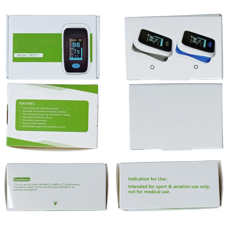 Pulse Oximeter Fingertip Blood Oxygen Saturation Monitor, Oximeter Finger Pulse Oximeter(SpO2 and PR), LED Screen with Lanyard [White]