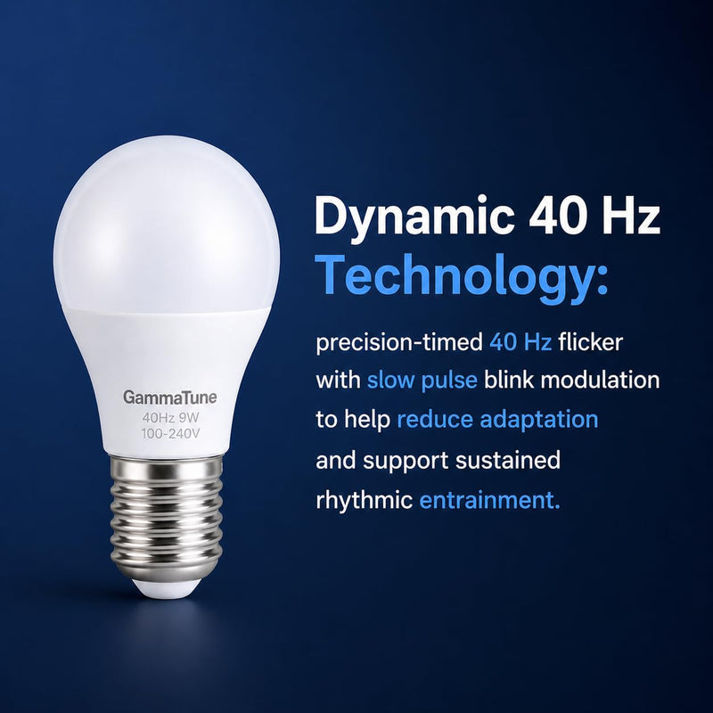 40Hz Light Gamma Flickering LED Bulb Lamp, with Switchable Holder