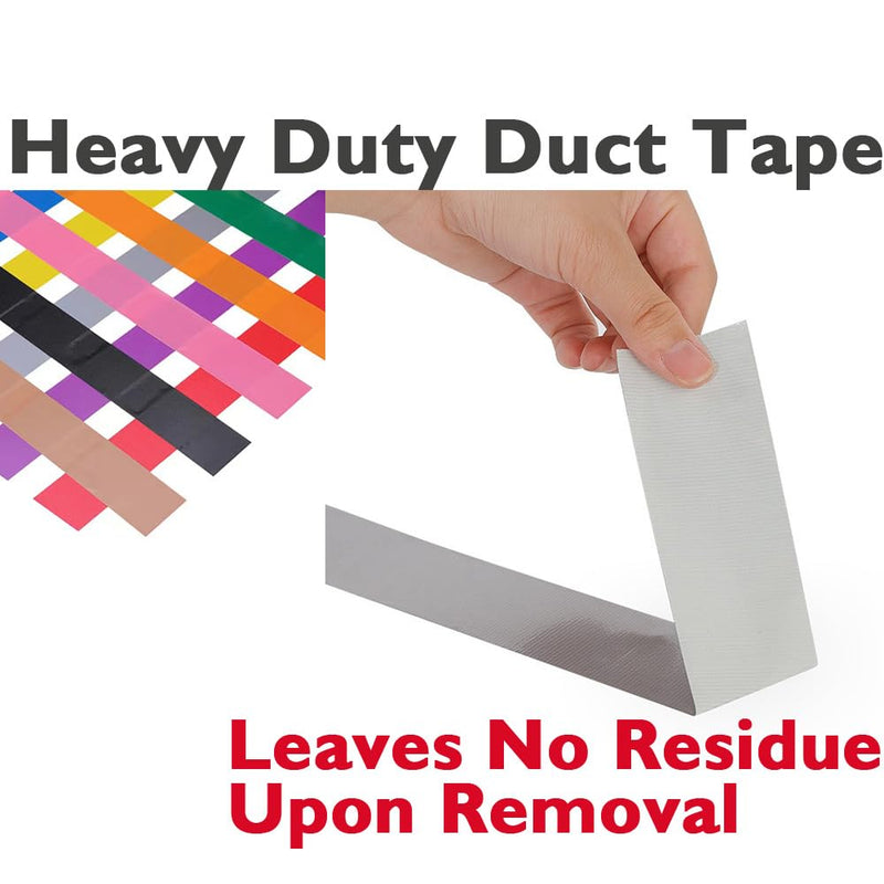 Heavy Duty Duct Tape 2 Inch X 33 Yards, 8.5 Mil Thickness, Multi Purpose Silver Grey Duct Tape, No Residue, Waterproof and Tear by Hand - for Repairs, Industrial, Professional Use