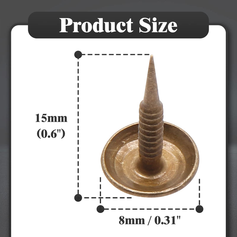 Piutouyar Bronze Upholstery Tacks, Decorative Tack, Furniture Tacks Pins 8mm x 15mm / 0.31 Inch x 0.6 Inch, Upholstery Nails for Sofa, Door, Jewelry Box(100Pcs) style2