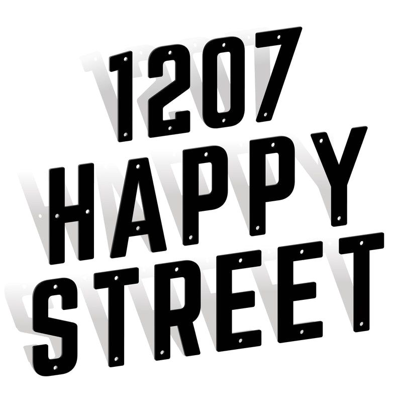 8 Inch Metal Letters, Modern House Address Numbers, Metal Door Numbers, Large Black House Address Letters and Numbers for Home Office Street Apartment Outside (A) Black-A