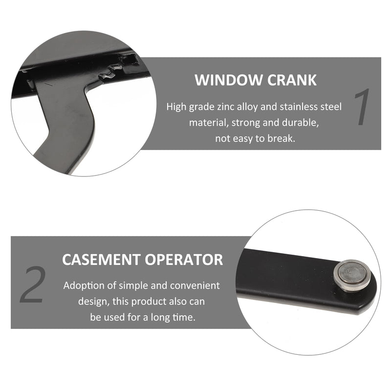 OSALADI Left Hand Casement Window Opener 12 Inch Zinc Alloy Single Arm Crank Manual Window Hardware for Vertical Sliding and Top-Hung Windows