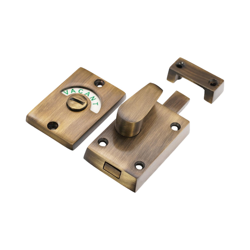 Infinity Decor Antique Vacant and Engaged Sign Indicator Bolt, Zinc Bathroom Privacy Toilet Door Latch Lock
