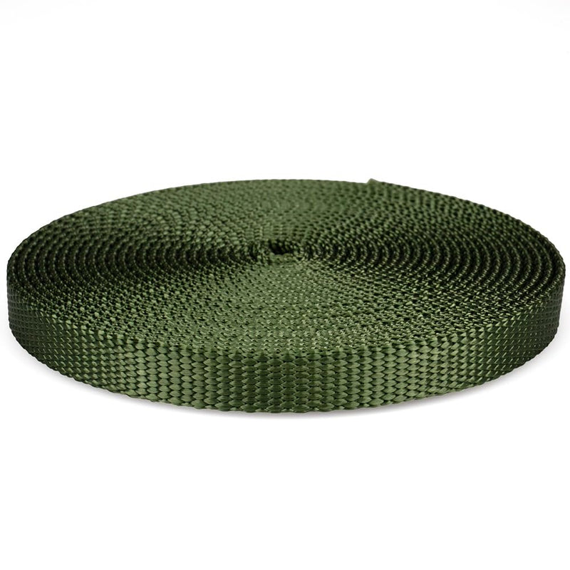 Rope and Cord Nylon Webbing – 1/2 in. Multipurpose Webbing for Cargo Straps, Pulley Lines, and More! – Olive Drab, 5 Yards