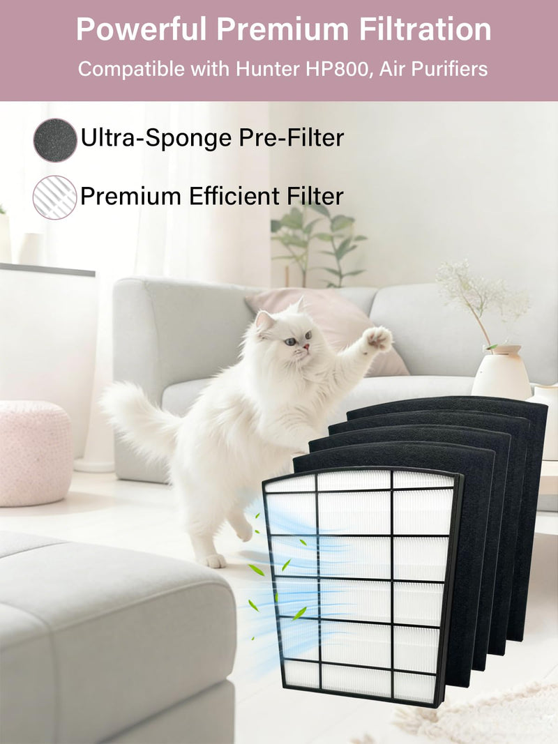 HP800 Replacement Filter for Hunter HP800, 1 Filter + 4 Pre-Filters
