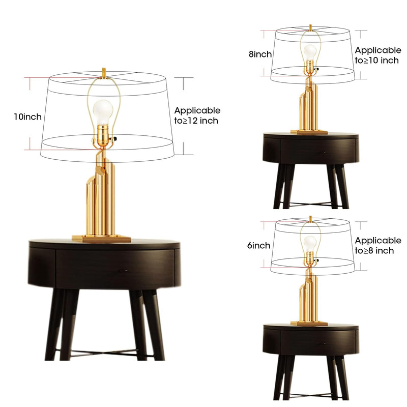 Lamp Harp, Detachable Lamp Shade Harp Holder, Used for Floor Lamps and Table Lamps, Wall Lamps, Etc, 2sets of Heavy-Duty Lampshade Holders, Chandelier, Gold (6 Inch) 6 Inch