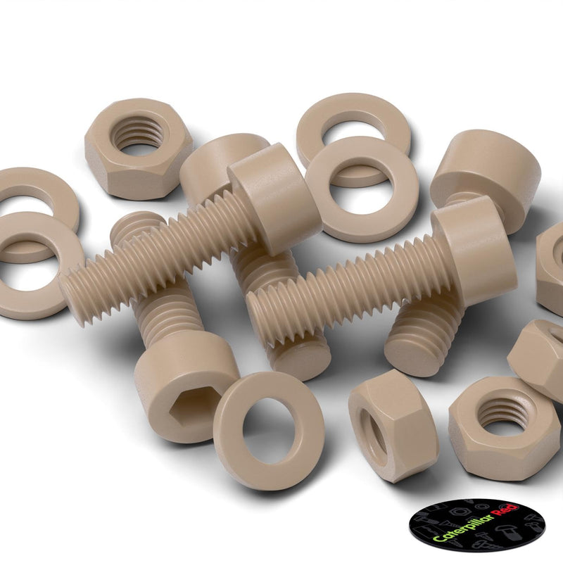 5 x PEEK Hex Socket Head Screws M6 x 20 mm Nuts & Bolts - Peek Plastic Nuts and Bolts, Anti Corrosion, Chemical Resistant, high Temperature Resistance (15/64 x 25/32 in)