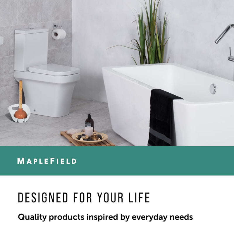 Maplefield Plunger Tray - Universal Toilet Plunger Tray Made for Toilet and Sink Plungers - Easy to Clean - White Toilet Plunger Holder Drip Tray - Pack of 1 Plunger Drip Tray