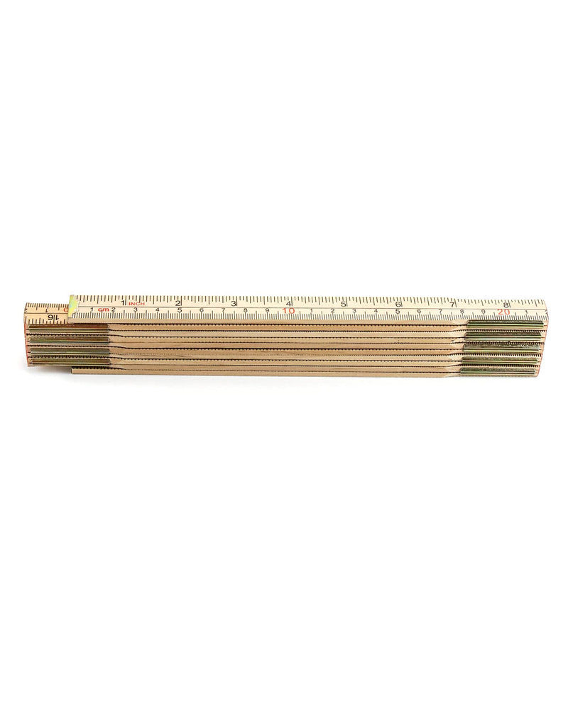 QWORK Folding Wood Rule, 2 Pack, 6FT 6 Inch Foldable Ruler with US and Metric Measurements for Carpenters