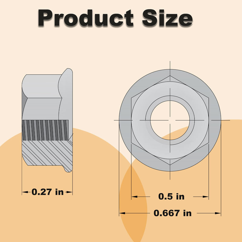 5/16-18 Serrated Flange Hex Nuts, 50 Pack 5/16"-18 Hexagon Flange Nuts, Carbon Steel Zinc Plated, UNC Nuts Fasteners, Locknuts Replacement SAE Nut for Chainsaw Mower Snowblower - NewNest Australia