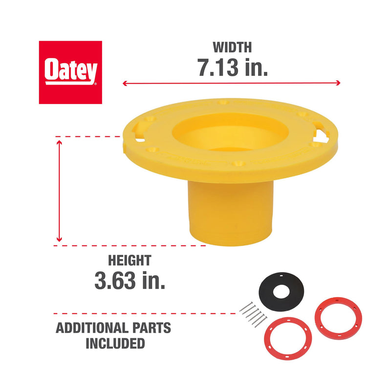 Oatey 43403 Set-Rite Toilet Flange Extension Kit, 1/2"-5/8", Red, Yellow 1/2" - 5/8", Extender Kit