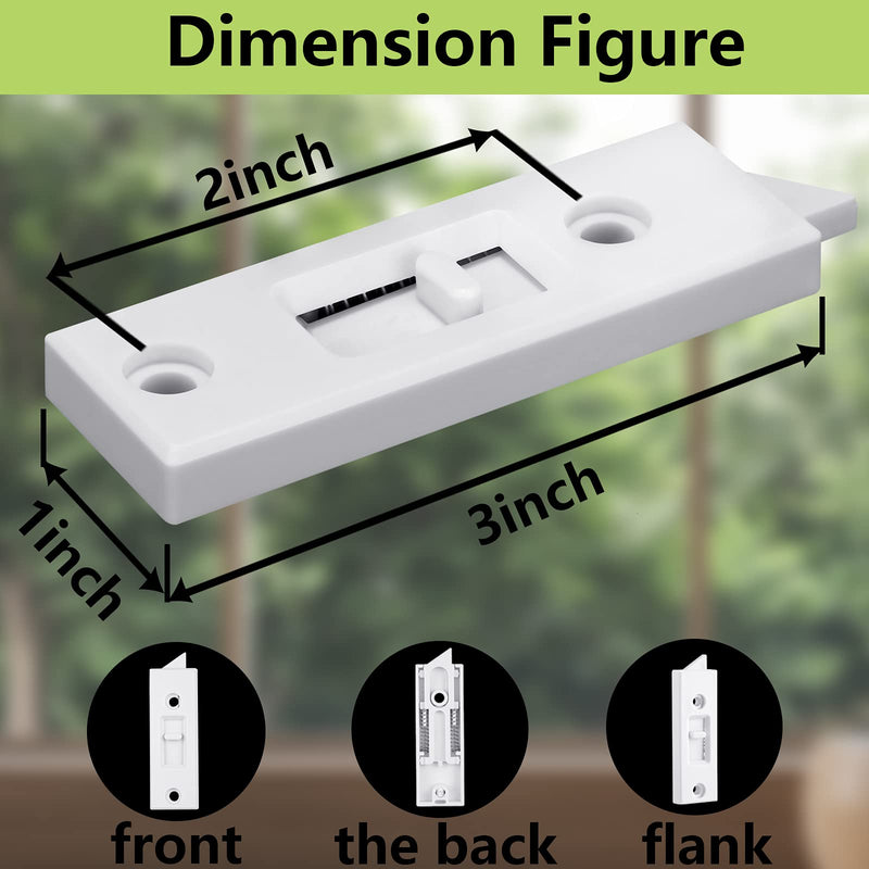 Window Latch Locks Window Parts and Hardware Window Tilt Latch Plastic Construction, Spring Loaded, 2 Inch Hole Center Spacing Sliding Lock Replacement (12 Pieces) 12