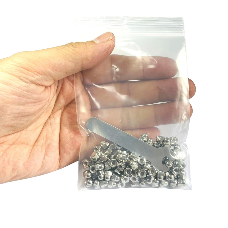 100pcs M3-0.5 Acorn Cap Nuts,M3-0.5 Cap Nuts,Acorn Hex Cap Dome Head Nuts,Dome Nuts,304 Stainless Steel Acorn Nuts,Hardware Nuts,18-8,Bright Finish with Open End Wrench