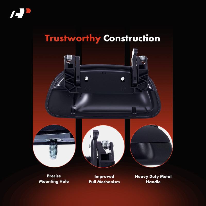 A-Premium Upgraded Metal Tailgate Handle Liftgate Latch Handle Compatible with Ford F-150 1997-2003, F-250 1997-1998, F-150 Heritage 2004, F-250 F-350 F-450 F-550 Super Duty 1999-2002, Textured Black