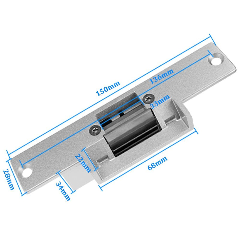 LIBO Electric Strike Lock Electronic Mortise NC/NO Mode Lock a Part Fail Safe/Fail Secure for Access Control Wooden Metal Door (Fail-Secure) Fail-secure